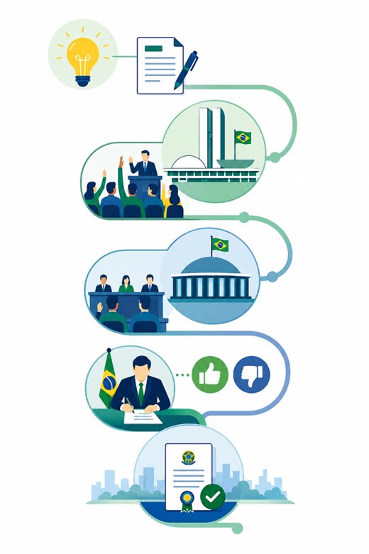 Infográfico do processo legislativo brasileiro
